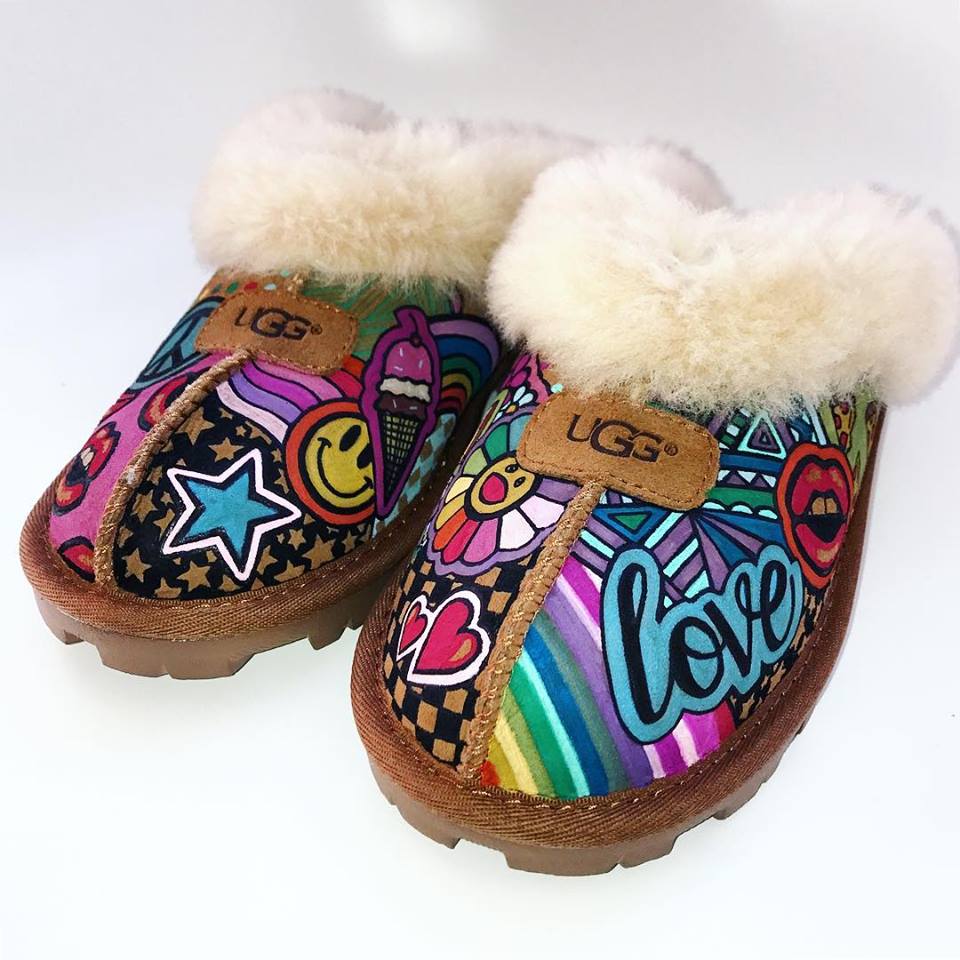 Ugg Boots Custom Hand Painted Banner Design With Life Love 