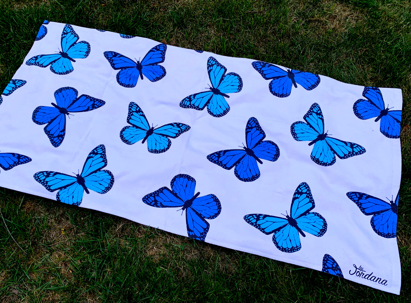 Blue Butterfly Beach Towel
