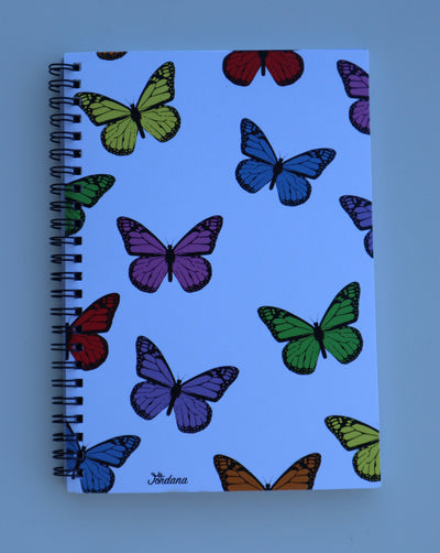 Rainbow Butterfly Spiral Notebook