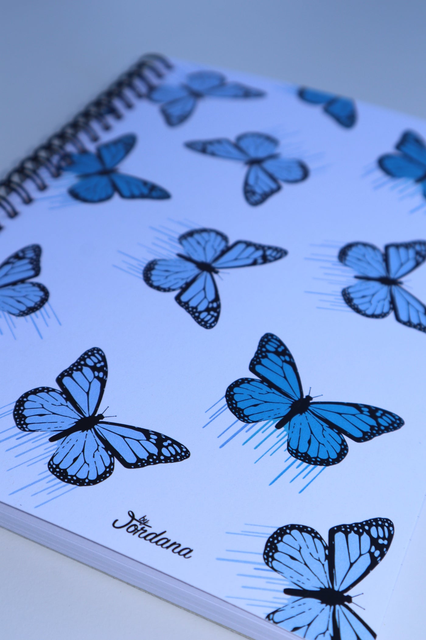 Blue Butterfly Drips Spiral Notebook