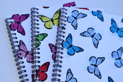 3 Pack of Butterfly Spiral Notebooks